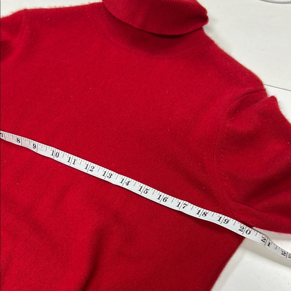 Croft & Barrow Red tall Neck Sweater 💯 cashmere vintage evc long sleeves